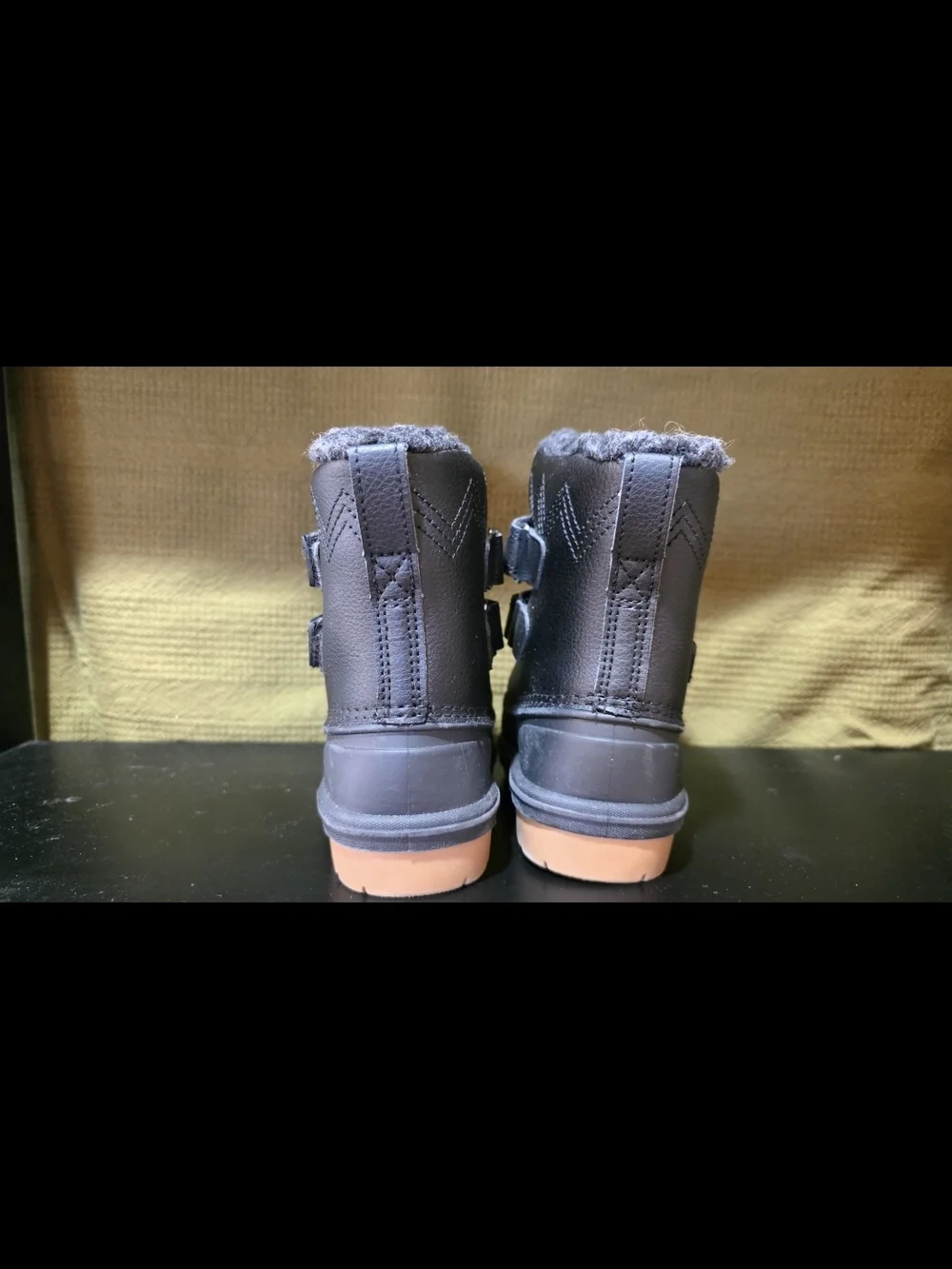 Cat & Jack Black Boots with Tan Outsoles